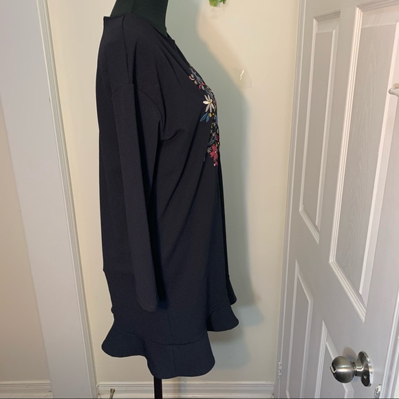 Zara Embroidered Front Daisy Floral Raffle Hem Slip Dress - Picture 8 of 16